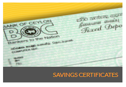 Bank of Ceylon Savings Certificates Fixed Deposit